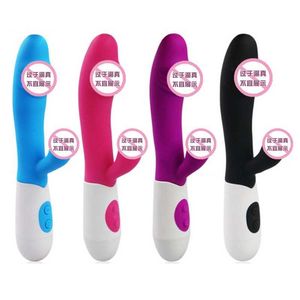 Masajeador de juguetes sexuales G Spot Rabbit Vibrator Vibrating para mujeres Dual silicona impermeable Vagina clítoris AV Stick