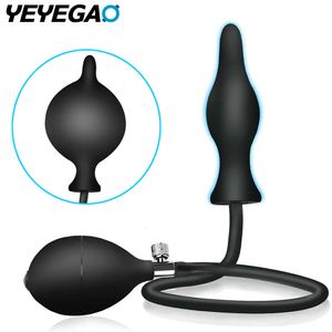 Masajeador de juguete sexual, tapón anal inflable, bomba de globo anal de silicona segura para el cuerpo con válvula de liberación rápida, juguetes elásticos para principiantes avanzados