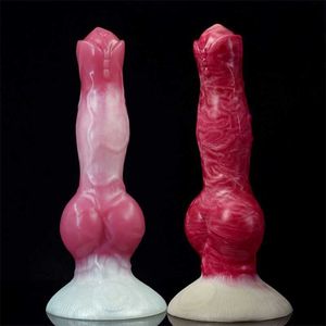 Juguete sexual masajeador con nudo grande y ventosa, juguetes realistas para pene de Color carne para mujeres, tapón Anal de silicona Flexible