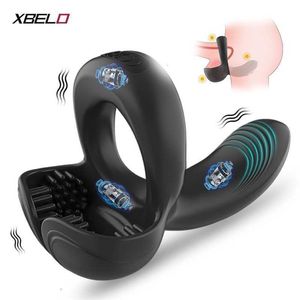 Sex Toy Massager Powerful Vibrator for Men 3 Motors Ejaculation Delay Testicles Perineum Stimulator Cock Ring Couples Game