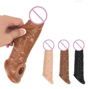 Seksspeeltje Massager Herbruikbare Penis Sleeve Extender Realistisch siliconen verlengstuk speelgoed voor mannen Cock Enlarger Schede Vertraging Volwassen producten