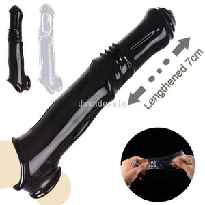 Juguete sexual masajeador de juguete, extensor de pene, juguetes de manga para hombres, agrandamiento reutilizable, retardante de eyaculación, productos de anillo para pene