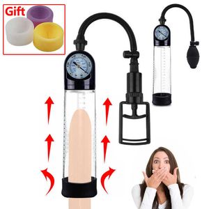 Premium Penis Enlargement Vacuum Pump, Adult Male Enhancement Device with Clear Cylinder for Stronger Erections