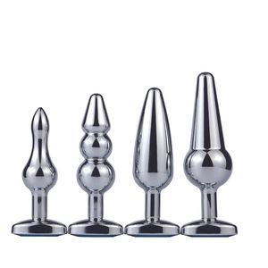 Juguete sexual masajeadores de acero inoxidable Butt Plug juguetes sexuales para parejas juego de adultos Gay cuentas anales joyería de cristal estimulador productos