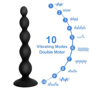 Toys Sex Toys Masager Masseur Anal Ikoky Anal Beads Butt Buth Vibrator Massage prostate 10 vitesses Dual Motor Remote Control Control Anus Stimulateur Toys for Men Women TP9Y