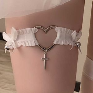 Juguetes sexuales masajeador Masajeador Vibrador Juguetes Gótico Encaje Liguero Corazón Bowknot Cruz Lolita Ligas Elástico Gargantilla Pierna Anillo Correa Cosplay Bondage Lencería S7UF