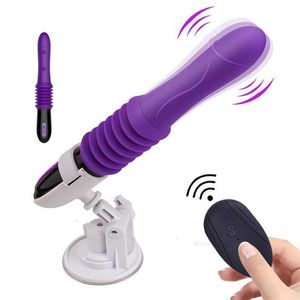 Juguetes sexuales, máquina masajeadora, consolador telescópico, vibrador automático hacia arriba y abajo, coño retráctil de empuje para punto G, adultos para mujeres