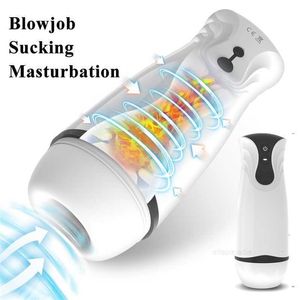 Juguetes sexuales masajeador Real succión automática taza de masturbación masculina vagina Oral vibrador de succión para adultos masturbador juguetes para hombres máquina de mamada recargable