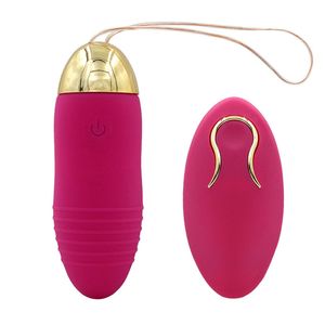 Juguetes sexuales Masajeadores Control remoto inalámbrico USB Recargable Silicona Vibrador Huevo Salto Huevo Impermeable Estimulación del clítoris Juguete sexual para mujeres