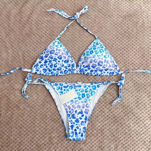 Sexy Bikini Swimsuit Swimming Suite pour femmes Luxury Luxury Blue Leopard 3D Print Designer Swimwwear Swim Fruit Hot Spring Bathing Trots Summer Beach Maillot de Bain