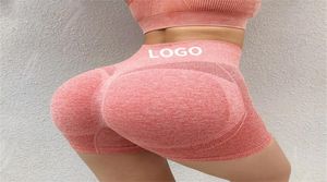 Sexy Booty Push Up Sport Yoga Shorts femmes Spandex sans couture course Biker court noir Fitness Leggings taille haute Shorts de gymnastique 220628728068