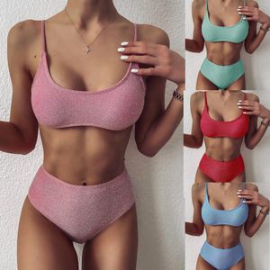 Sexy Brazilian Push Up Bikini Set Vest Type High Waist Bikinis Women Swimwear Female Swimsuit Two Piece Bathing Suit Beach Wear