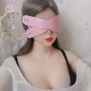 Sexy Eye Mask Blindfold para mujer PU cuero rosa rojo negro Halloween Masquerade Blinder Ribbon Cosplay Anime Accesorios Nuevo CX220516