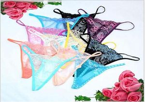 Ropa interior de encaje sexy barato en g de las bragas de cuerdas g back lencería mujer multicolor floral peen bikini bragas buque6554815