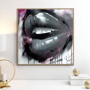 Toile d'art mural avec lèvres sexy, affiches et imprimés de femmes, décor de chambre à coucher, peintures murales, images Cuadros pour la conception de la maison