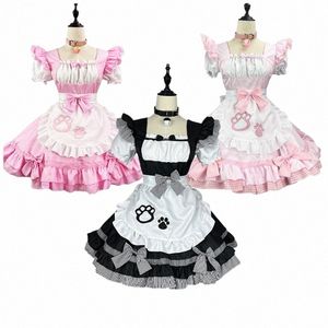 Sexy Maid Cosplay Costumes Anime Sweet Cat Girl Jupe Noir Blanc Rose Mignon Lolita Dr Carnival Party Apr Waitr Tenues G0pU #