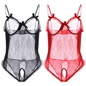 Sexy Set Erotic Lingerie for Women Open Bra Crotchless Sex Underwear Porn Babydoll Dress Hot Lace Sexy Costume Nuisette Porno 230808