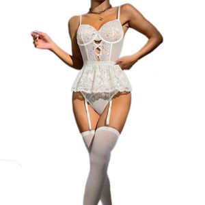 Ensemble sexy femmes maille sexy combinaisons lingerie pyjama transparent pole dance body bas body sous-vêtements babydoll chemise vêtements de nuit 231026