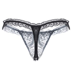 Tanga Sexy para mujer, bragas transparentes de masaje con perlas de encaje para mujer, pantalones T japoneses de cintura baja para mujer