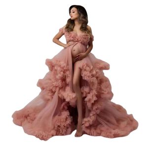 Vestidos sexis de tul para fotografía de maternidad, vestido largo femenino para sesión de fotos de embarazo, vestidos para Baby Shower para mujer embarazada