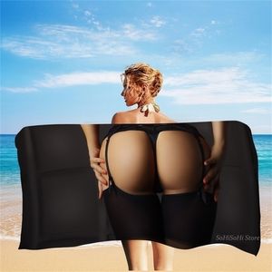 Sexy Woman Butt Beach Summer Lace Calzini perizoma Bagno Bar Bagno Nuoto Custom s Regalo divertente Quick Dry Asciugamano 220616