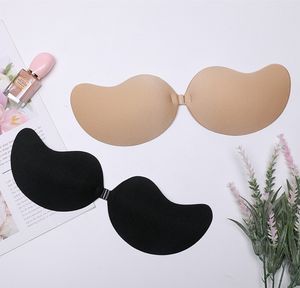 Sexy Women Push Up Silicone Bra Stick On Invisible Self Adhesive Bras Cup ABCD Beige/Black