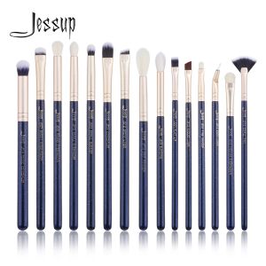 Sombra Jessup 15pcs Cepillos de maquillaje Juego de belleza Kits de belleza Ojo Sombra de ojos Pincel de ojos Pincelador Blender Prussian Blue / Golden Sands