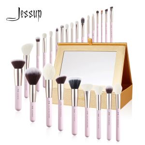 Sombra Jessup Set Set Professional Makeup Brush Foundation Sala de ojos Powder Contour Blending Lip Leder 1525pcs Cosmetics Box T295