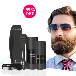 Shampooconditionseur kit de croissance de la barbe pour hommes huile de barbe biologique pour les poils du visage avec peigne moustache care jeu 2021 cadeau chaud homme papa