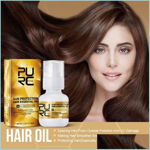 Shampooing revitaler Purc UV Protection Sun Hair Huile Essential Spray 60 ml Smooth Nourish Style R￩paration Hoils Care Products Drop Deli Dhbth