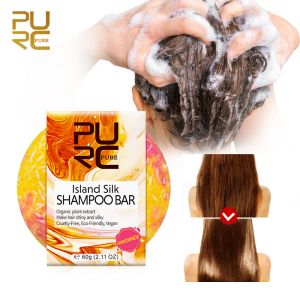 PURC ISLAND SILK Shampooing Savon Nettoyage doux et favorise la santé des cheveux à l'extrait de plante biologique