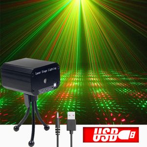 Sharelife Mini rojo verde estrella en movimiento punto efecto USB láser proyector de luz para DJ Gig Home Show Party Stage Ligting regalo S-USB-01