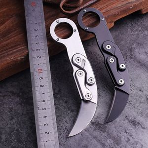 Cuchillo Karambit afilado, hoja plegable de acero inoxidable, cuchillo táctico para caza, Camping, pesca y supervivencia en el campo, alta dureza