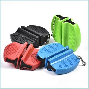 Aiguiseurs Mini affûteurs rapides multifonctionnels couteau à tige en céramique en carbure de tungstène de poche affûteur extérieur Double rainure Portable Desi Dhzj9