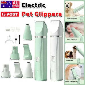 Shavers 4in1 Clippers de chien électrique multifonctionnel pour le toilettage sans fil rasoir Clippers Trimmers outils de toilettage pour animaux de compagnie à faible bruit