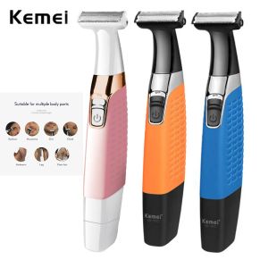 Shavers Kemei Electric Shaver One Blade USB Rechargeable Beard and Mustache Trimmer Face Face Razor Raser Machine pour hommes et femmes