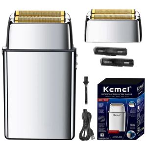 Shavers Kemei TX5 Pro Metal Loing Barber Shop Hair Electric Shaver For Men Beard Bald Head Shaving Machine Razor électrique rechargeable