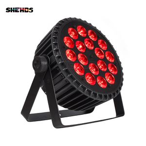 SHDHDS aleación de aluminio LED Par 18x18W RGBWA + UV 6 en 1 luces DMX512 Disco Navidad luz escenario DJ Halloween proyector