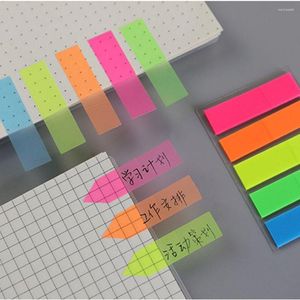 Bloc-Notes auto-adhésif de couleur fluorescente, feuilles autocollantes, marqueur de signet, papier fournitures scolaires pour étudiants