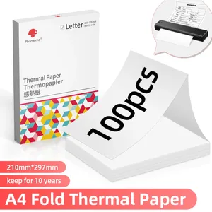 Feuilles de papier Phomemo A4, pliage thermique, impression continue, adapté à l'imprimante M08F, stockage de longue durée