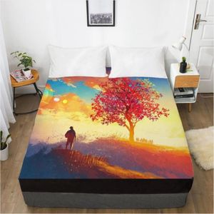 Ensembles de draps drap-housse de luxe 3D 160x200 150x200, lit sur bande élastique, housse de matelas, drap de lit, linge de lit, scène de rêve 292Z