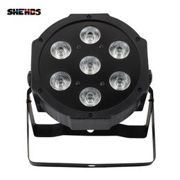 SHEHDS LED 7x18W RGBWA + UV Par Light avec DMX512 IN / OUT et Power IN OUT 6in1 effet de lumière de scène pour disco DJ à effet de lavage