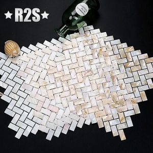 Mosaico de mosaico Mosaico Natural Madre de Pearl Wall Backsplash Bathip Tiles MOP191 Hoja 231222