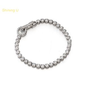Shining U 925 Sterling Silver High Carbon Diamond Bracelet pour les femmes Party Fine Jewelry Wholesale