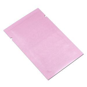 Sac de papier d'aluminium à dessus ouvert rose brillant joint sous vide thermique encoche de déchirure feuille de Mylar pochette d'emballage alimentaire sacs d'emballage de café