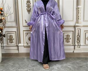 Abaya abierta de satén brillante, vestido Hijab musulmán islámico, Abayas sueltas para damas, cárdigan tipo kimono árabe de Dubai, Turquía, caftán marroquí8657237