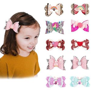 Carton de dessin brillant Bows Ribbon Clips Clips Fashion Applique Bow Bows For Kids Girls Hair Accessoires 1771