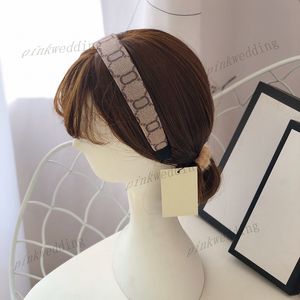 Bandeaux fins brillants Double lettre cerceau de cheveux mode élégant Plaid chapeaux Simple élastique bandeau pour les femmes