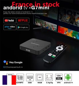 Expédié depuis la france G7 mini TV box 4k ATV Android 11.0 2g 16g Amlogic s905w2 G7mini smart box voix à distance