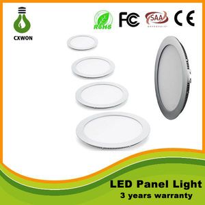 Panel de luces LED de diseño ultrafino 6W 9W 12W 15W 18W 21W 24W 30W Luz de techo delgada Rejilla empotrada Downlight Iluminación interior redonda AC110-265V